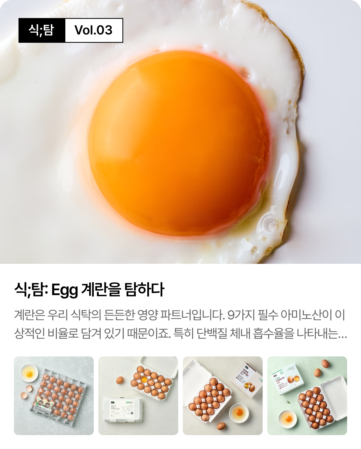 식;탐 Vol.03 — Egg 계란을 탐하다