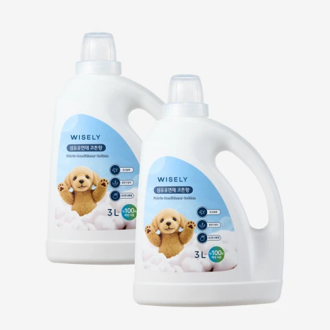 잔향이 오래가는 초고농축 섬유유연제 코튼향 3L 2개입