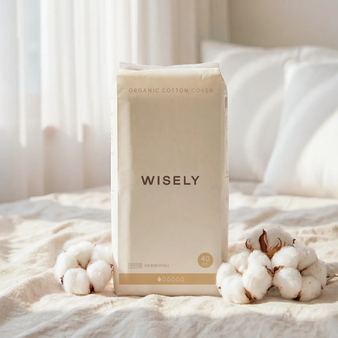 100% 유기농 순면 롱팬티라이너 40개입