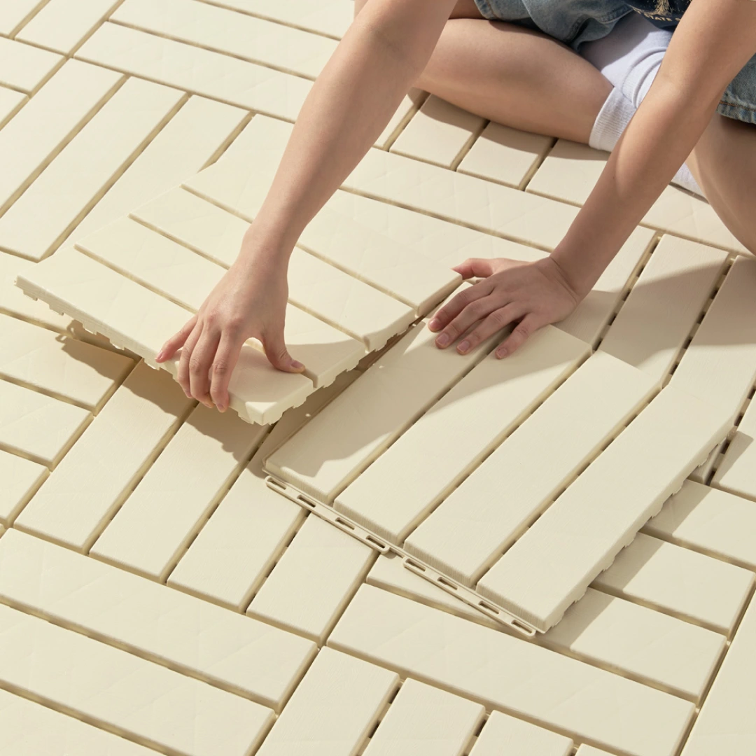 조립식 데크타일 아이보리 18개입