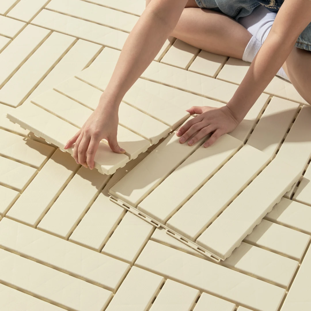 조립식 데크타일 아이보리 18개입