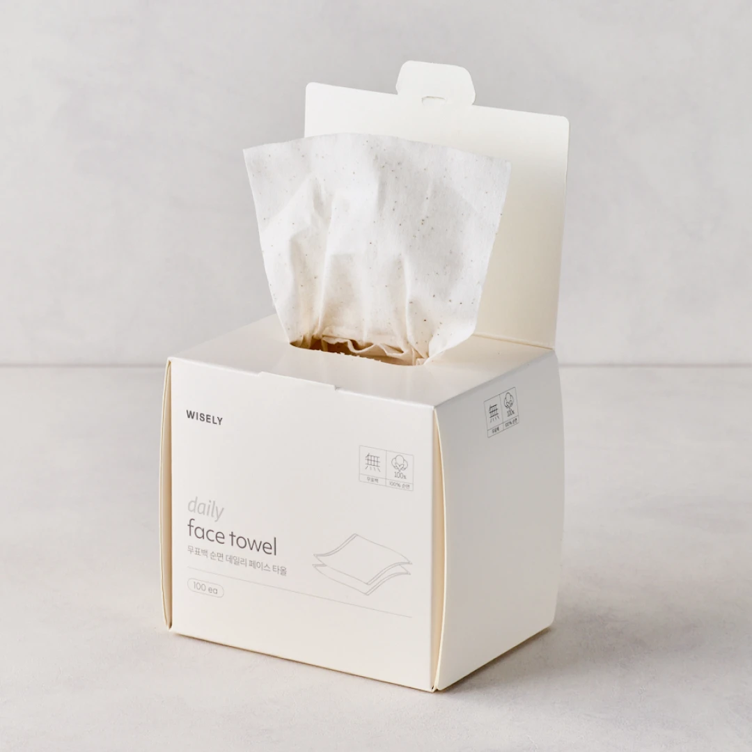 순면 100% 데일리 페이스 타월 100매