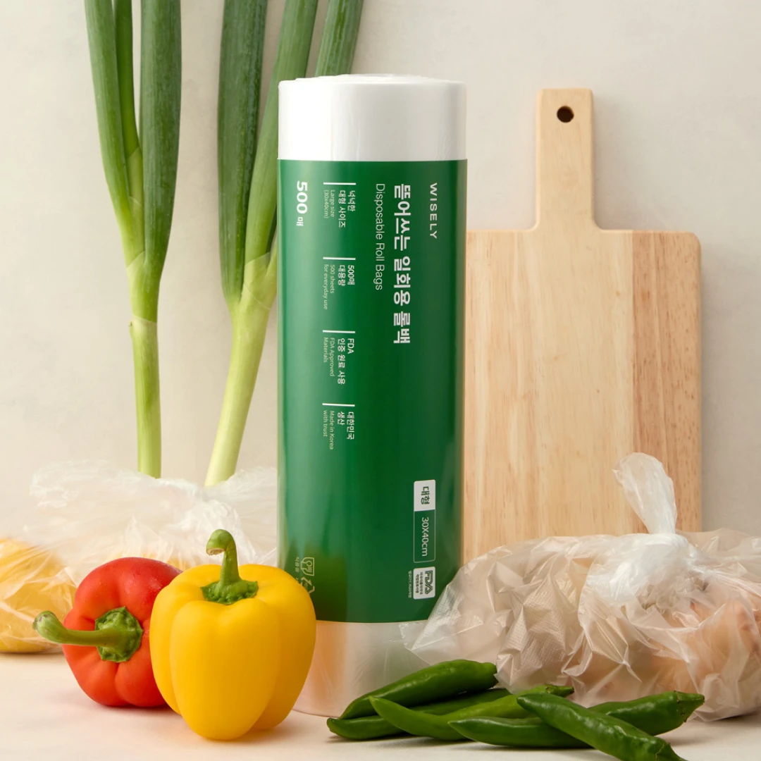 넉넉하게 뜯어 쓰는 일회용 롤백 대형 500매