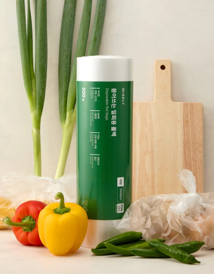 한 장씩 톡! 넉넉하게 뜯어 쓰는 일회용 롤백 대형 500매