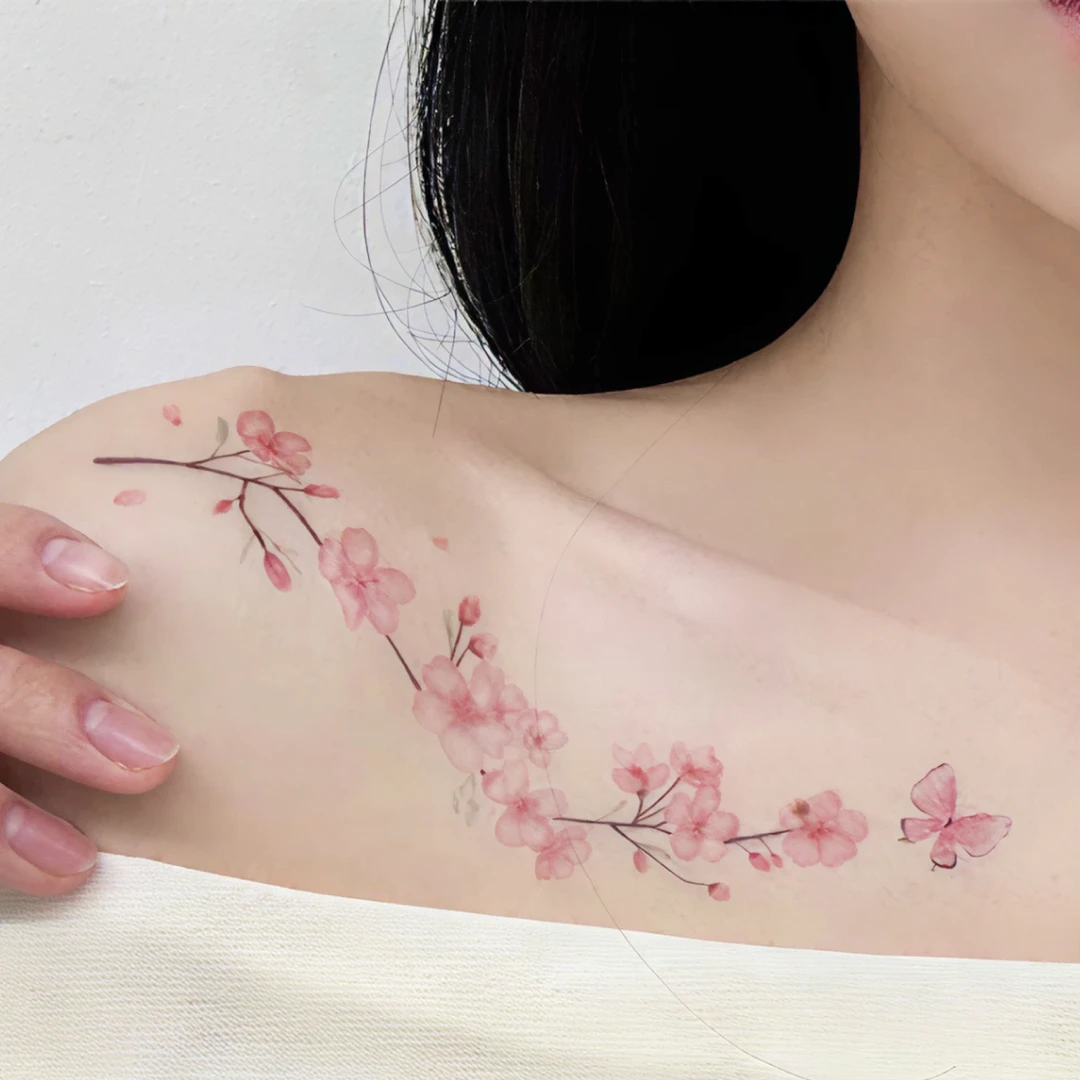 [시즌 단종] 물 없이 붙이는 타투 스티커 (체리블라썸)