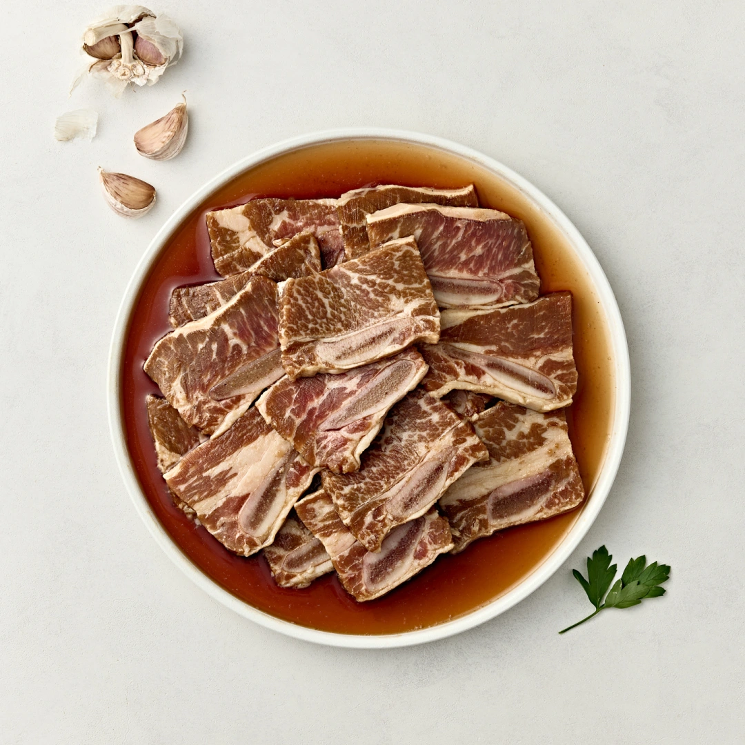 미국산 초이스급 꽃갈비로 만든 양념 LA갈비 1kg