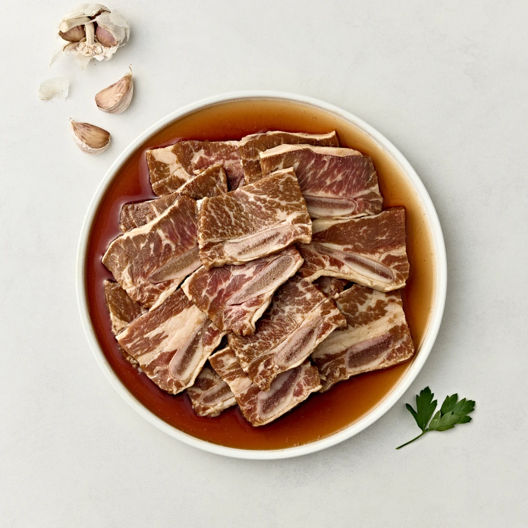 미국산 초이스급 꽃갈비로 만든 양념 LA갈비 1kg