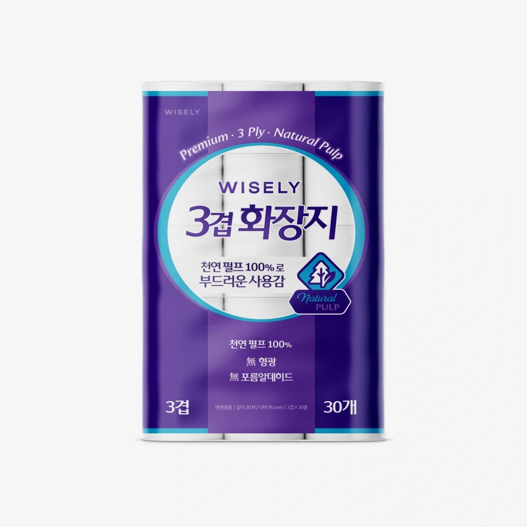 3겹으로 두툼한 천연펄프 깨끗한 화장지 (30M*30롤)