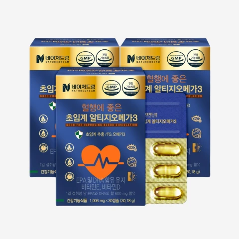 초임계 알티지 오메가3 1,006mg*30캡슐*3박스