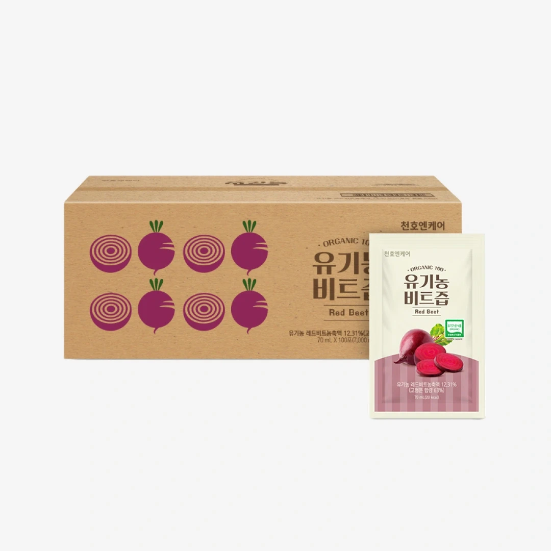 하루활력 유기농비트즙 70ml*100팩(4S)*1상자