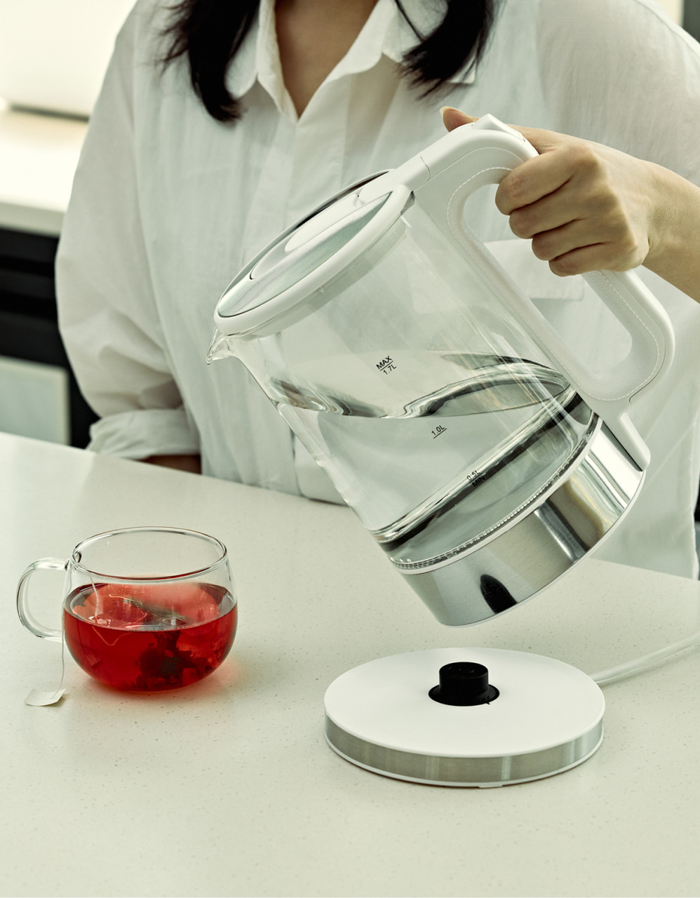 스테인리스 유리 전기 포트 1.7L