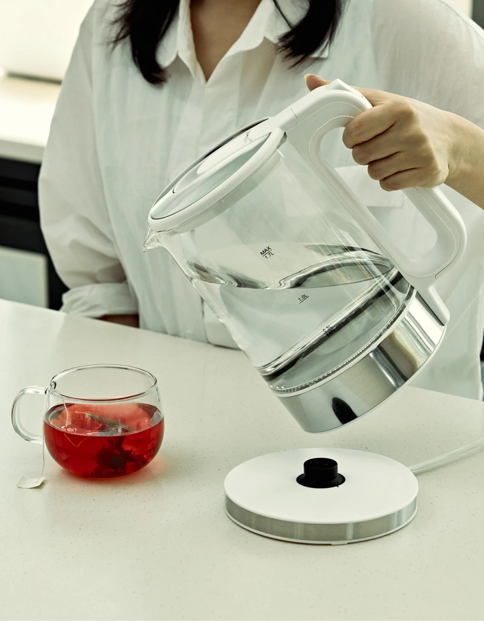 스테인리스 유리 전기 포트 1.7L