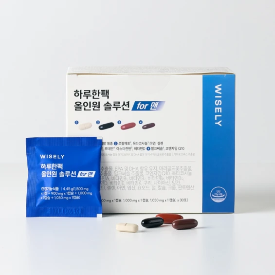 [쏘팔메토, 밀크씨슬, 멀티비타민, 오메가3] 하루한팩 올인원 솔루션 포 맨 (30포)