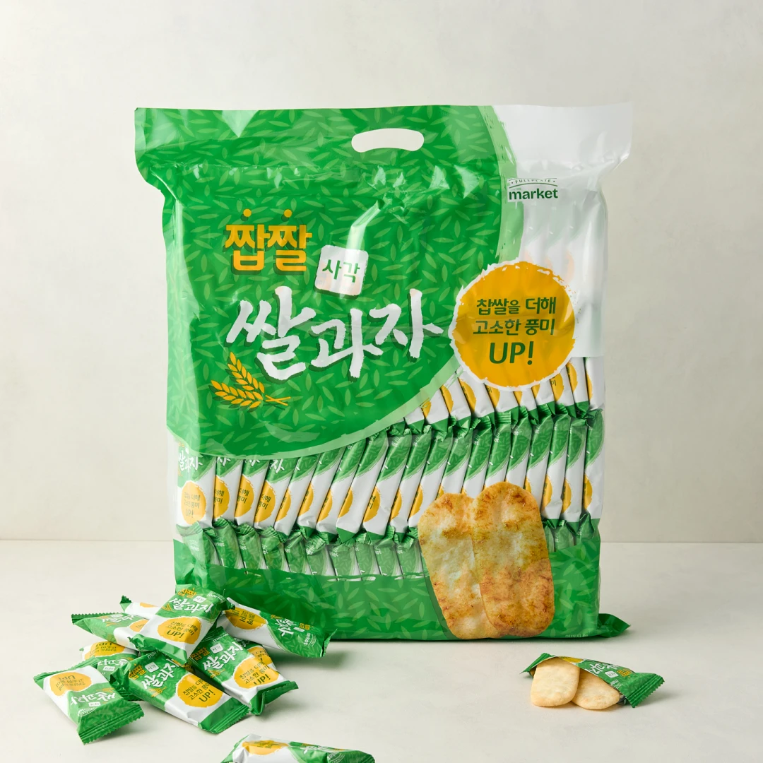 고소한 단짠 사각 쌀과자 500g 73개입