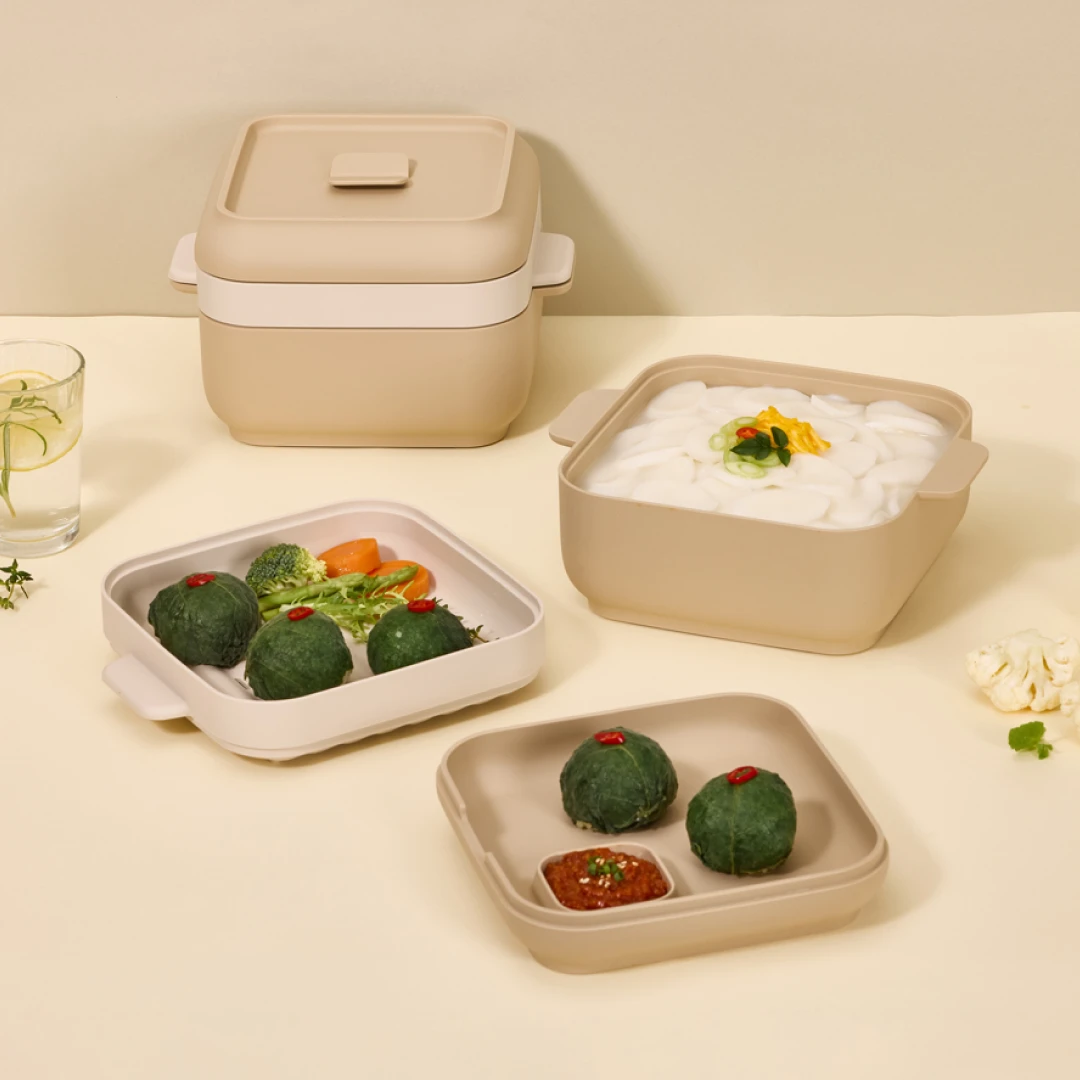 실리콘 2단 멀티찜기 (오트베이지)