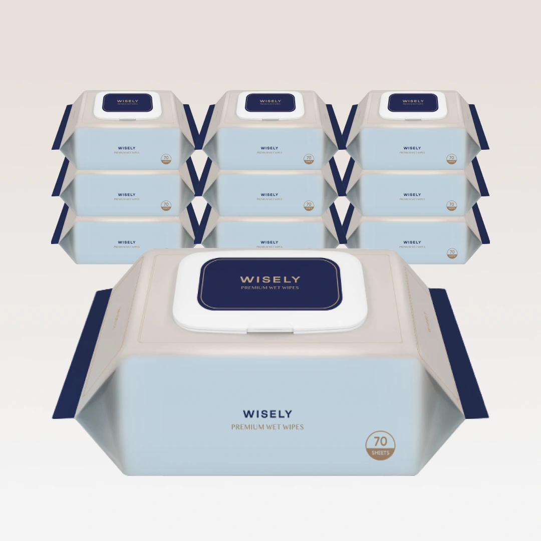 [75gsm] 와이즐리 프리미엄 아기 물티슈 70매 10팩