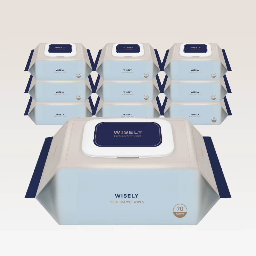 [75gsm] 와이즐리 프리미엄 아기 물티슈 70매 10팩