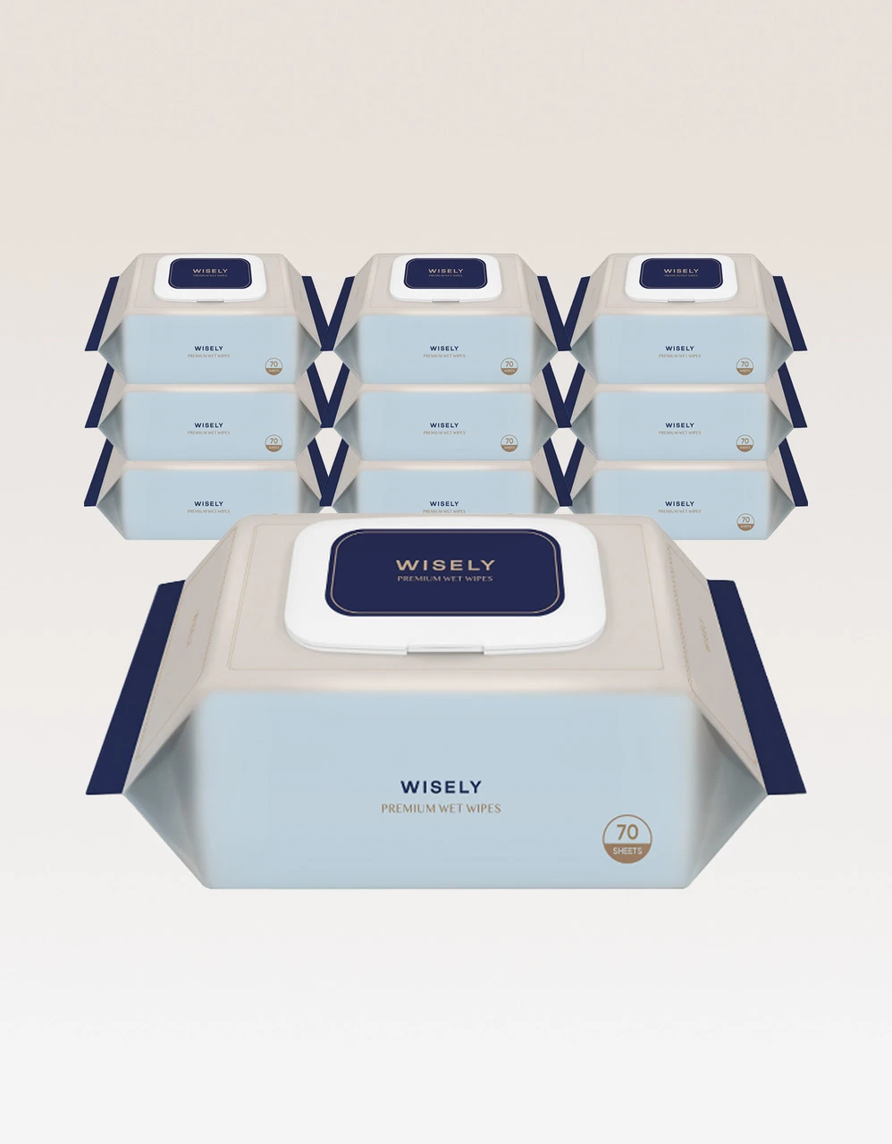 [75gsm] 와이즐리 프리미엄 아기 물티슈 70매 10팩