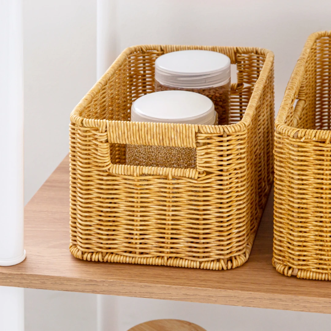 하우스레시피 PP라탄 바스켓 S 2개 & M 2개 세트 (3 color)
