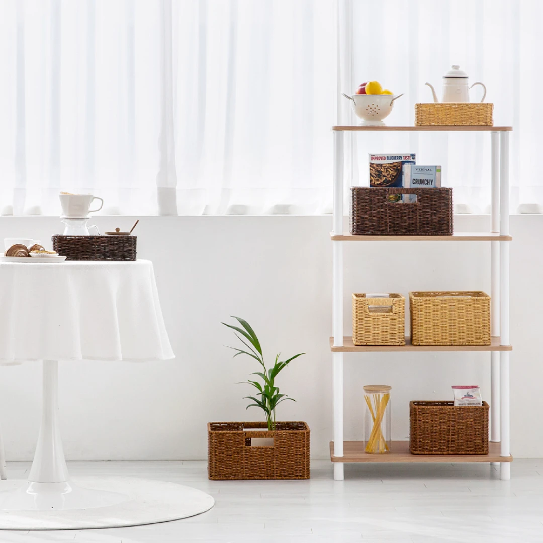 하우스레시피 PP라탄 바스켓 M 2개 & L 2개 세트 (3 color)