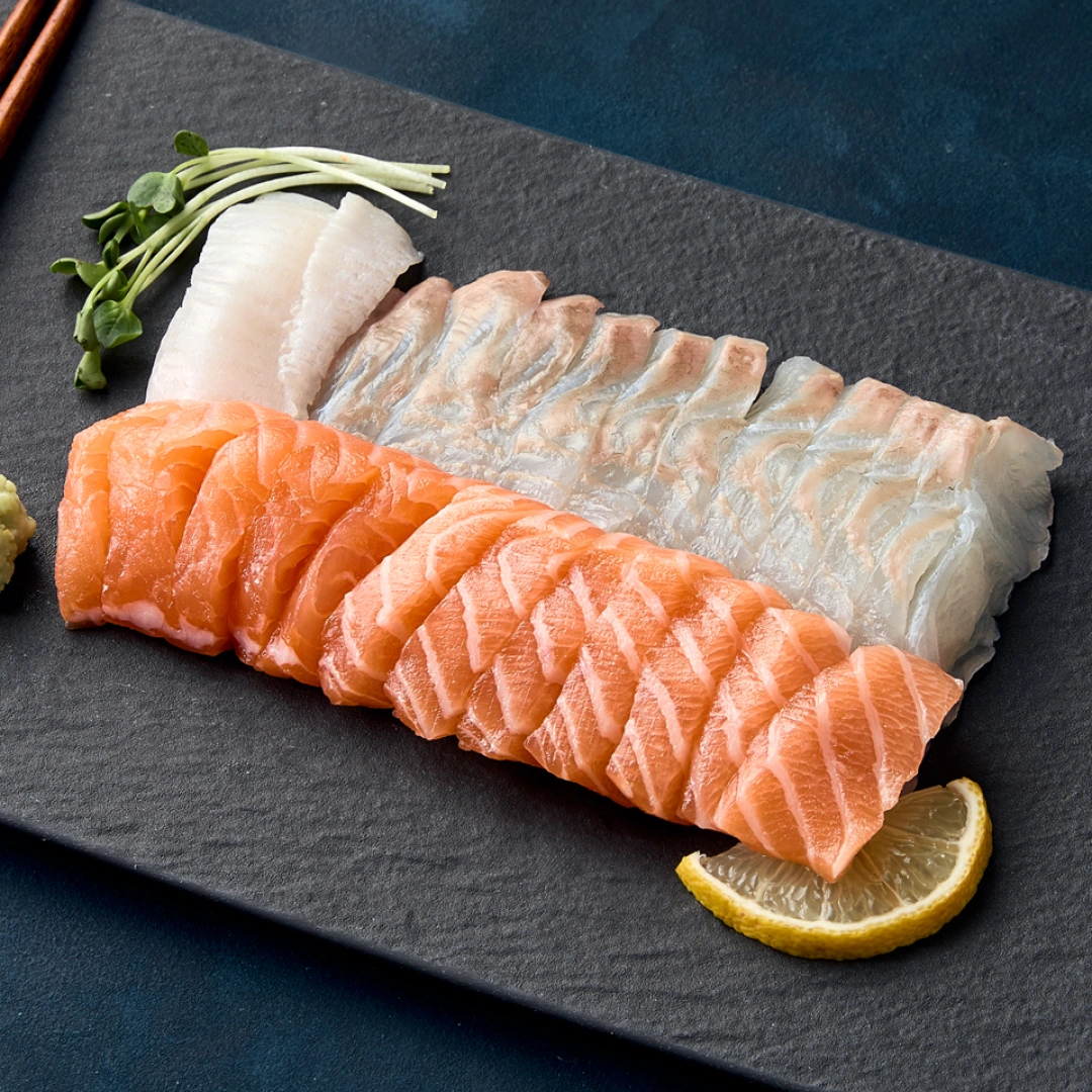 바로먹는 광어 연어 반반회 200g