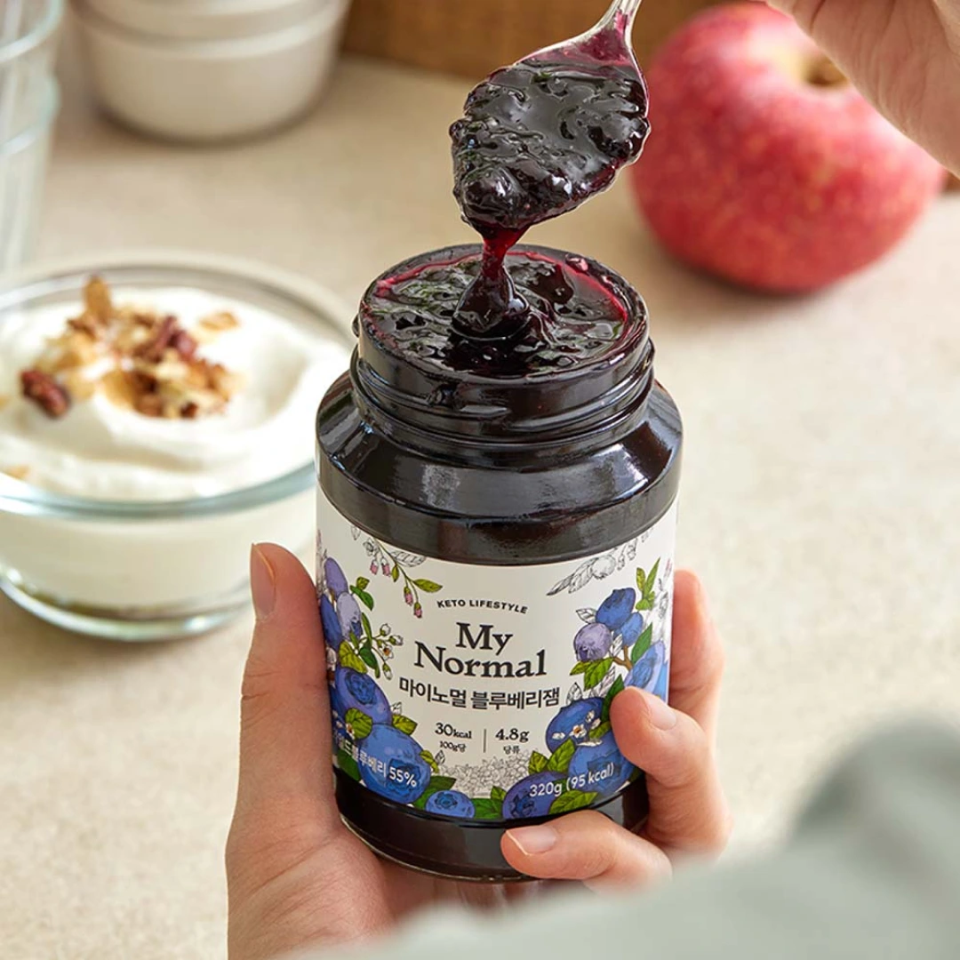 [마이노멀] 저당 저칼로리 블루베리잼, 320g 