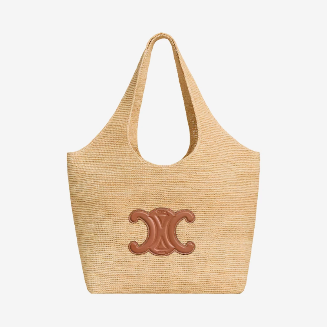 클래식 파니에 쇼퍼 카바스 라피아 & 카프스킨