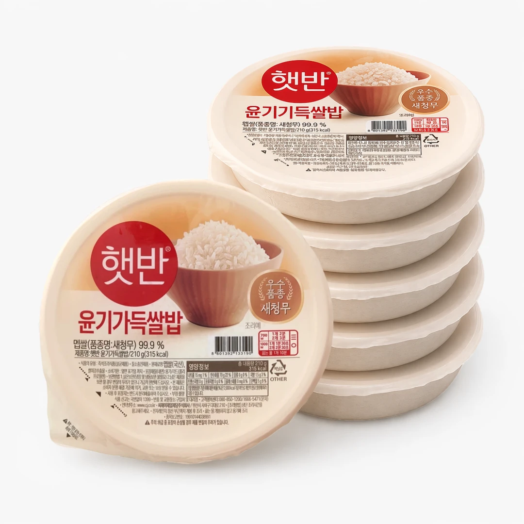 햇반 윤기가득쌀밥 210g*6개입 (개당 880원대)