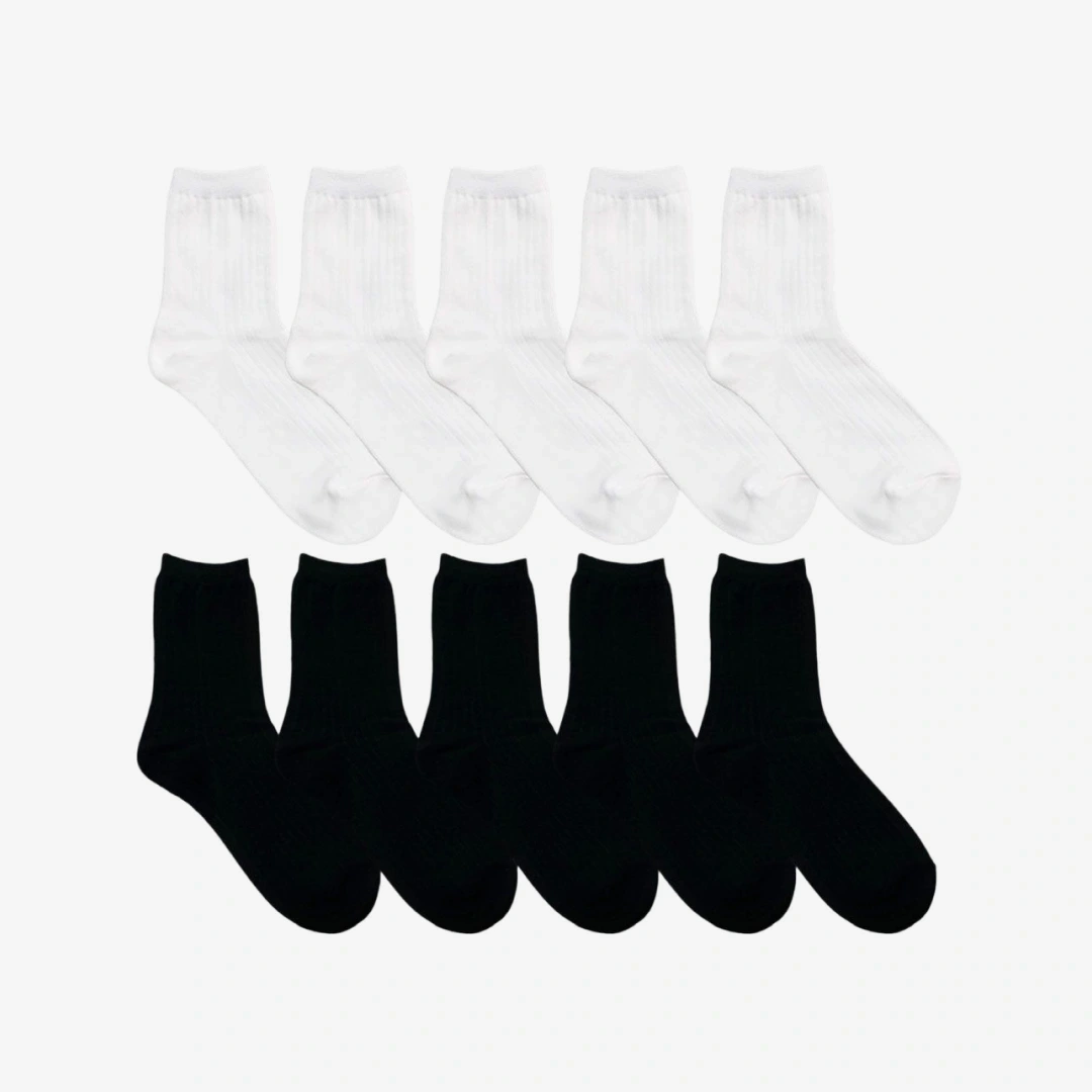데일리 베이직 무지/골지 양말 10켤레(여성 중목)