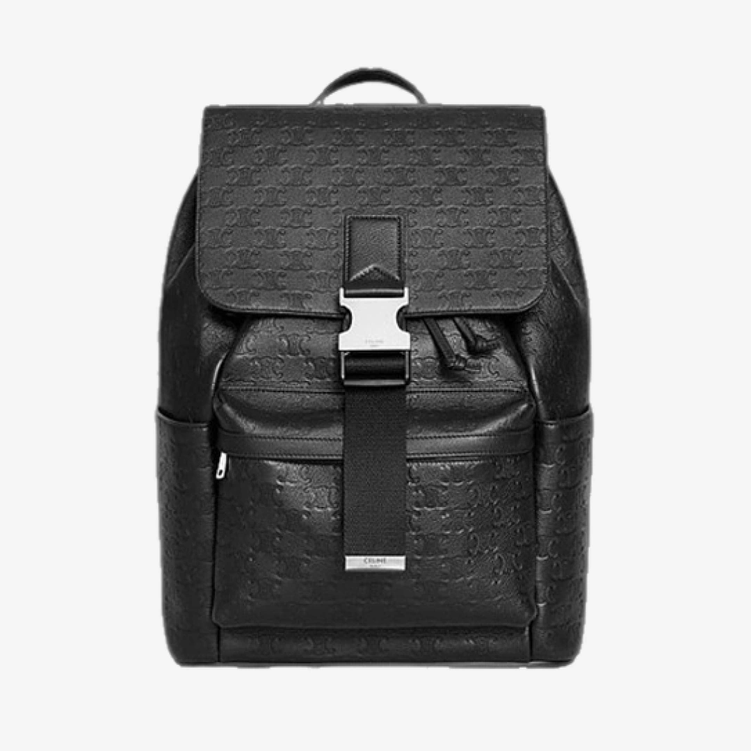 백팩 카프스킨 트리옹프 엠보스드 블랙