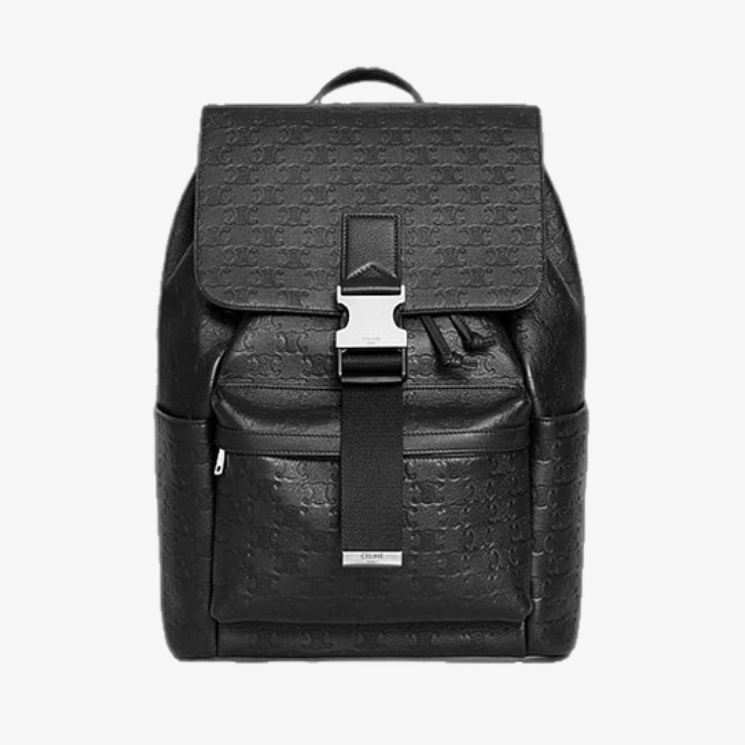 백팩 카프스킨 트리옹프 엠보스드 블랙