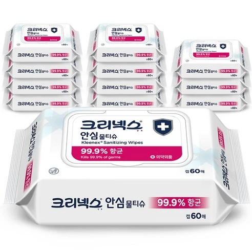 안심 항균 물티슈 휴대용 20매*12개