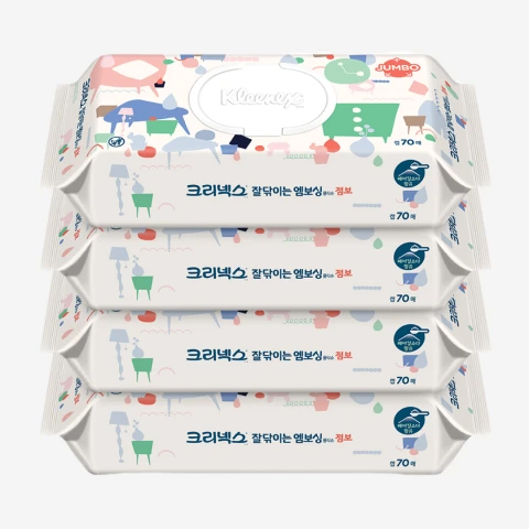 잘닦이는 엠보싱 점보 캡 70X4팩